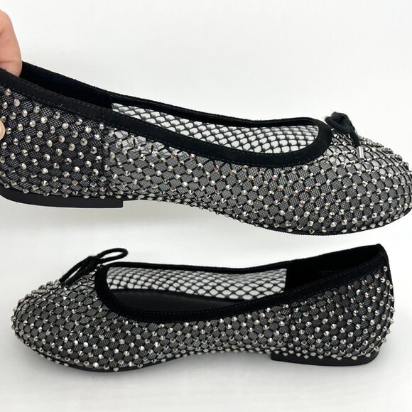 New Torrid Black Embellished Mesh Ballet Flat - Size 8 - Picture 5 of 9